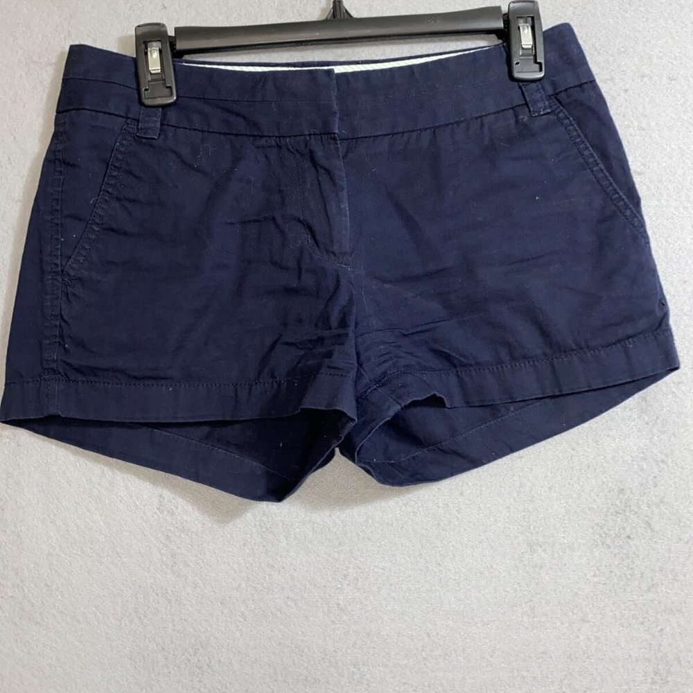 J. Crew Women's Blue Chino Shorts 100% Cotton Size 2
